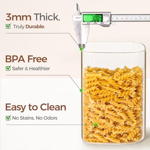 ComSaf Glass Storage Containers with Bamboo Lids 1.2/3.6 Qt 2 Pack - Image 4