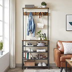 VASAGLE Hall Tree with Shoe Bench, 5-Tier Shoe Rack, 5 Dual Hooks - Image 4