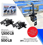 Pro Trucking Products 1" x 7' Retractable Ladder Rack Straps Round Bracket, Fits 1-7/8" - 2" Round Tubing. 1500lb Breaking Strength and 500lb Working Load Limit (2 Pack) - Image 2