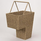 Household Essentials Wicker Stair Basket with Handles, Handwoven Seagrass, Natural - Image 2