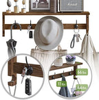 AMBIRD Coat Rack Wall Mount with Shelf, 28.9 Inches Coat Hooks Wall Mounted with 5 Hooks, Wall Hat Hooks for Hanging in Entryway, Living Room, Bathroom, Bedroom (Brown) - Image 6