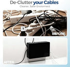 Cable Management Box ABS 12.6x7.9x4.5in, Black, Mounting Kit Included - Image 6