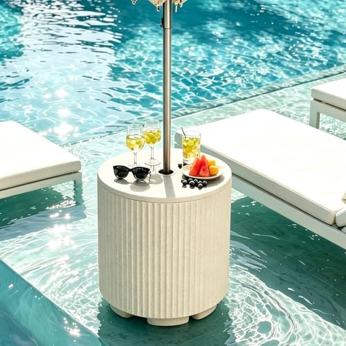 NicBex 2 Pack Outdoor Umbrella Base Table with 1.5 Inch Hole,Beige - Image 5