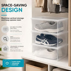 Superio Shoe Box Modern Storage Container 2 Pack - 6.5 Quart/6 Liter, Stackable Plastic Shoe Box Organizer (13.5" L x 8.35" W x 5.2" H) - Image 6