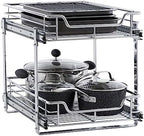 Household Essentials Chrome-Plated Steel Dual-Tier Slide-Out Organizer by HouseholdEssentials