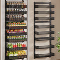 POKIPO 8-Tier Over the Door Pantry Organizer, 2 IN 1 Wall Mount or Hanging Spice Rack with Adjustable Raised Basket, Heavy Duty Back of Door Storage for Kitchen Bathroom Laundry Room by POKIPO