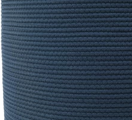 16"x20" Extra Large Cotton Rope Basket with Zipper Lid, Woven Laundry Hamper and Blanket Storage Basket, Round Clothes Bin for Living Room Bedroom, Denim Blue - Image 4