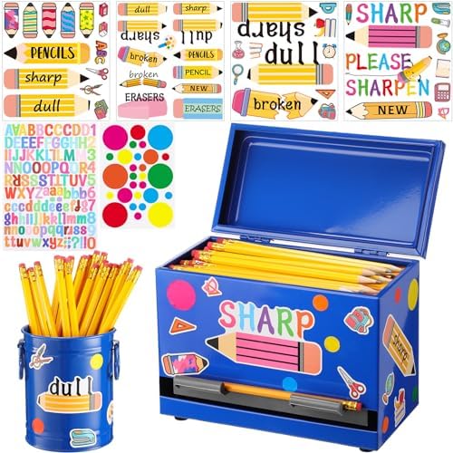 Mifoci 8 Pcs Pencil Dispenser for Classroom Stainless Steel, Blue by Mifoci