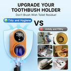 Wall-Mounted Toothbrush Holder for Bathroom, Proximity Sensor Toothbrush Cleaner, Compatible with Most Toothbrush Models, LED Smart Screen, Heating Film Drying, Rechargeable (04Orange) - Image 5