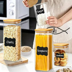 Glass Pantry Storage Containers,4 Pack(1.2Qt/2.2Qt) - Square - Image 3