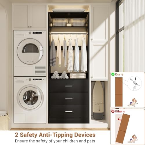 Besiost Closet Systems with 12 Wood Drawers, Closet System Set of 4 - Image 6
