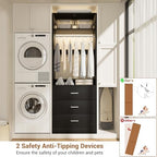 Besiost Freestanding Closet System with 3 Drawers, Wood Closet Organizer - Image 6