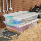 Sterilite Clip Box, Stackable Clear Plastic Bins- Large, 12-Pack - Image 4
