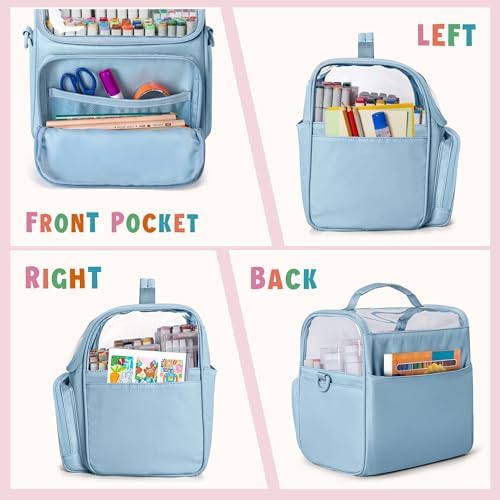 Rexmica Large Marker Organizer Case Storage Bag for 180 Marker Pens, Blue - Image 3