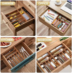 Silverware Organizer, 12.5 Inch Utensil Organizer Kitchen Drawer Organizer Acacia Silverware Holder Cutlery Tray Organizer in Drawer Flatware Organizer Tray(7 slots, Acacia） - Image 6