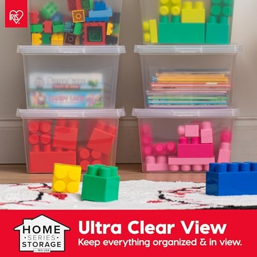 IRIS USA 12-Pack 17 Qt Storage Bins with Lids, Clear, Stackable - Image 4