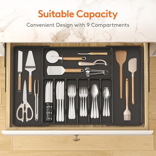 Lifewit Extra Large Silverware Drawer Organizer, Expandable Utensil Tray - Image 3