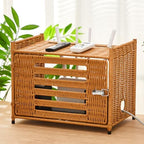 Novabright Rattan Router Box Hider, Wi-Fi Shelf, Plastic Rattan, Brown by Unknown