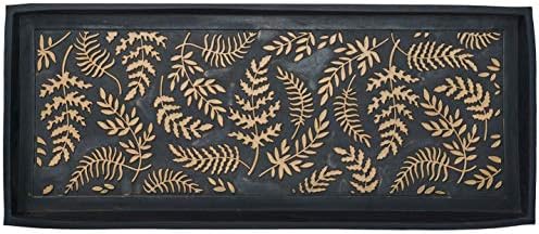 HF by LT Ferns Design Deluxe Rubber Boot Tray, 34 x 14 inches, Heavy Duty Vulcanized Rubber, One-Piece Seamless Construction, Year Round Use Indoors or Outdoors, Black with Brushed Copper Finish by HFbyLT