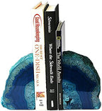 Teal Agate Bookends Heavy Duty Geode Stone Book End Holders Decorative - Image 4