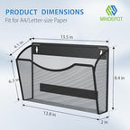 MINDEPOT Magnetic Wall File Organizer, Hanging File Holder, 3 Pack, Black - Image 2
