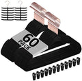VECELO Premium Velvet Clothes Hangers Suit Heavy Duty (60 Pack)-Non Slip & Space-Saving with 8 Finger Clips & Tie Rack Excellent for Men and Women,Black by VECELO