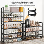 Expandable Metal Shoe Rack for Closet, Entryway & Garage, 3-Tier, Black - Image 6