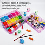 7 Layers Stackable Storage Container, 70 Adjustable Compartments (Purple) Stackable Storage Container, Perfect for Kids Toys, Art Crafts, Jewelry, Supplies, Mini Case & Letter Sticker Included - Image 4