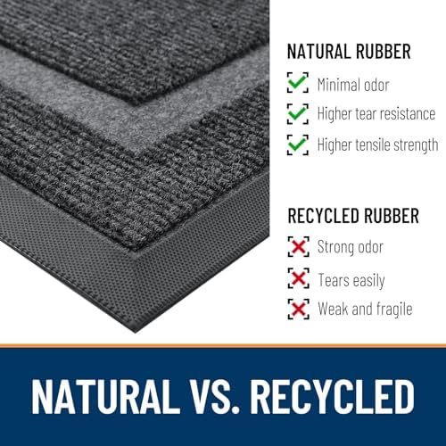 OLANLY Half Circle Front Door Mat Outside 59x34 All-Season Rubber Doormat - Image 4