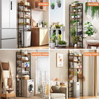 Over-The-Toilet Storage Rack, 4-Tier Bathroom Organizer Shelf Over Toilet with Adjustable Shelf and Basket, Freestanding Space Saver Bathroom Shelves Above Toilet for Room (Rustic Brown) - Image 4