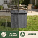 Patio Umbrella Base with 1.5" Hole, Outdoor Side Table, Planter Box, Grey - Image 5