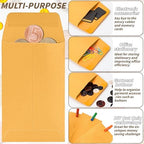 1000 Pack Small Coin Envelope 4.25x 2.5in Gold Kraft Money Envelope Small Cash Envelopes Mini Key Envelopes with Gummed Flap for Home and Office Use - Image 4