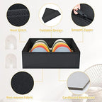DIMJ Clothes Drawer Organizer, 12 Packs, Foldable Underwear Organizer for Baby Clothes, Tie, Bra, Sock (Black) - Image 3