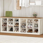 Hzuaneri Shoe Storage Bench, 18-Cubby Shoe Rack Bench, Widened Compartments by Hzuaneri