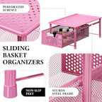 Simple Houseware Stackable Cabinet Basket Drawer Organizer, Pink - Image 4