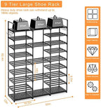 Kottwca 9-Tier Metal Shoe Rack Organizer for 50-55 Pairs - Space Saving Shoe Storage Shelf for Entryway, Closet, Bedroom, Hallway - Image 3