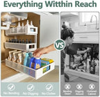 Under Sink Organizer, 3-Tier Height Adjustable Pull Out Cabinet Organizer - Image 5