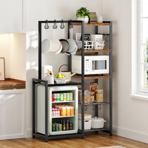 CHOEZON 5-Tier Pot Rack, Cookware Stand with Hooks, Pans Pots Organizer for Kitchen, Living Room, and Bedroom, Black TPR17BF - Image 3
