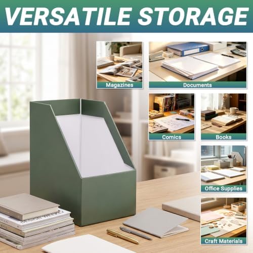 4 Pack Heavy Duty Extra Large Cardboard Magazine Holder 10.6x7.5x12 - Image 5