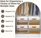 Homsorout Large Storage Bins with Lids - 6 Pack Foldable Decorative Organizers with Clear Windows & Handles, Cube Storage Organizers for Clothes, Blankets, Sweaters, CD, White - Image 5