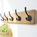 Dseap Coat Rack Wall: Patented, Heavy-Duty, 17.4" Long 5-Double-Hooks Wooden Wall Mounted Coat Rack Coat Hanger Hook Rail for Winter Coats Hat Jacket Clothing, Weathered Brown, Pack of 2 - Image 5