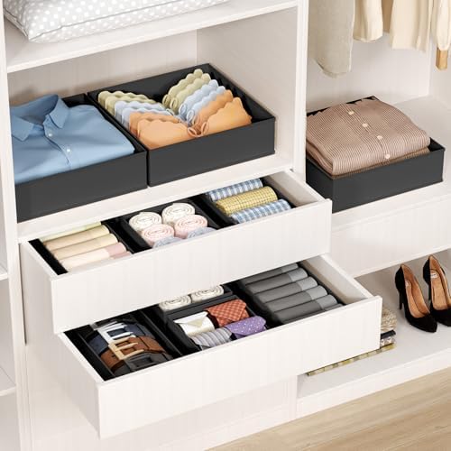 DIMJ Drawer Organizer Clothes Storage - 20 Pack Baby Dresser Organizer for Nursery, Foldable Closet Drawer Organizer Bins for Bedroom Organization, Fabric Storage Dividers for Socks, Underwears, Bras - Image 4