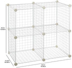 Amazon Basics 4 Cube Wire Grid Storage Organizer, Closet Organizer and Shelves, Stackable, Space-Saving, Easy to Assemble, 14"x14"x14", White - Image 3