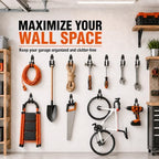 Garage Tool Hooks Wall Mount, 6 Pack Heavy Duty Storage Hooks for Garden Tools, Wall Hooks for Garden Hoses, Brooms, Ladders, Garage Storage and Organization Accessories - Image 6
