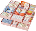 DIMJ Drawer Organizer Clothes, 20 Pack Dresser Organizer, Foldable Closet Organizers and Storage, Fabric Dresser Bins, Drawer Dividers for Nursery, Baby Clothes, Underwears, Sock (Pink) by DiMJ