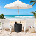 Outdoor Umbrella Table, Side Table Umbrella Stand, 2 Pack, Black - Image 7