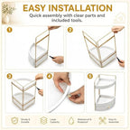 AceOrbit 2-Tier Corner Bathroom Counter Organizer with Drawer - Image 5