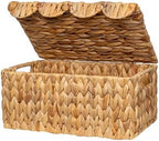 StorageWorks Wicker Storage Basket with Lid, Scalloped Wicker Baskets by StorageWorks