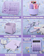 LXEVIHK Purple Desk Accessories 21-Piece Office Supplies Gift Set for Women - Image 4