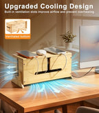 TiMOVO Wood Cable Management Box with Removable Magnetic Lid & Support Legs - Image 3